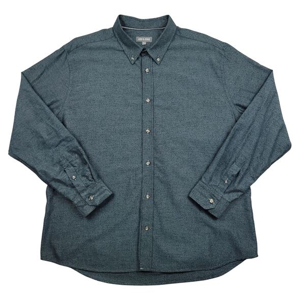 Ash & Erie Men’s Long Sleeve Button-Down Shirt XL Slim Blue Heather Preppy - Picture 2 of 9